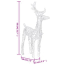 vidaXL akril rénszarvasos-szános karácsonyi dísz 160 LED-del 130 cm