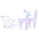 vidaXL akril rénszarvasos-szános karácsonyi dísz 160 LED-del 130 cm
