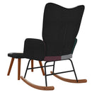 vidaXL foltvarrott szövet hintaszék lábtartóval