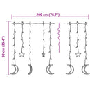 vidaXL 138 meleg fehér LED-es csillag és hold fényfüzér távirányítóval