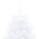 vidaXL fehér megvilágított fél műkarácsonyfa gömb szettel 180 cm