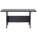 vidaXL fekete polyrattan kerti asztal 120 x 70 x 66 cm