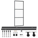 vidaXL ESG üveg és alumínium tolóajtó fémszerelvény-szettel 76x205 cm