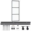 vidaXL ESG üveg és alumínium tolóajtó fémszerelvény-szettel 76x205 cm