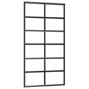 vidaXL ESG üveg és alumínium tolóajtó fémszerelvény-szettel 102x205 cm