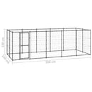 vidaXL kültéri acél kutyakennel 12,1 m²