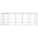 vidaXL kültéri horganyozott acél kutyakennel tetővel 12,1 m²