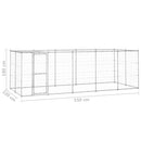 vidaXL kültéri horganyozott acél kutyakennel tetővel 12,1 m²