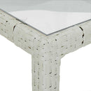 vidaXL fehér polyrattan és edzett üveg kerti asztal 90 x 90 x 75 cm