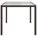vidaXL barna polyrattan és edzett üveg kerti asztal 150 x 90 x 75 cm