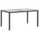 vidaXL barna polyrattan és edzett üveg kerti asztal 150 x 90 x 75 cm