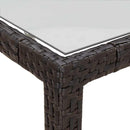 vidaXL barna polyrattan és edzett üveg kerti asztal 150 x 90 x 75 cm