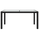 vidaXL fekete polyrattan és edzett üveg kerti asztal 150 x 90 x 75 cm