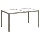 vidaXL szürke polyrattan és edzett üveg kerti asztal 150 x 90 x 75 cm