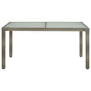 vidaXL szürke polyrattan és edzett üveg kerti asztal 150 x 90 x 75 cm