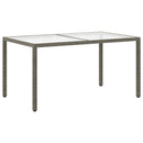 vidaXL szürke polyrattan és edzett üveg kerti asztal 150 x 90 x 75 cm