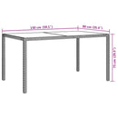 vidaXL szürke polyrattan és edzett üveg kerti asztal 150 x 90 x 75 cm