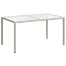 vidaXL fehér polyrattan és edzett üveg kerti asztal 150 x 90 x 75 cm