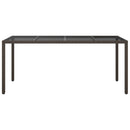 vidaXL barna polyrattan és edzett üveg kerti asztal 190 x 90 x 75 cm