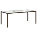 vidaXL barna polyrattan és edzett üveg kerti asztal 190 x 90 x 75 cm