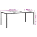 vidaXL barna polyrattan és edzett üveg kerti asztal 190 x 90 x 75 cm