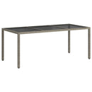 vidaXL szürke polyrattan és edzett üveg kerti asztal 190 x 90 x 75 cm