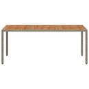 vidaXL szürke polyrattan és akácfa kerti asztal 190 x 90 x 75 cm