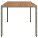 vidaXL szürke polyrattan és akácfa kerti asztal 190 x 90 x 75 cm