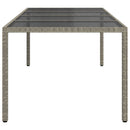 vidaXL szürke edzett üveg és polyrattan kerti asztal 250 x 100 x 75 cm