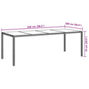 vidaXL szürke edzett üveg és polyrattan kerti asztal 250 x 100 x 75 cm