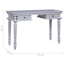 vidaXL tömör mahagóni íróasztal 115 x 50 x 78 cm