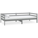 vidaXL szürke tömör fenyőfa dívány matraccal 90 x 200 cm