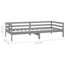 vidaXL szürke tömör fenyőfa dívány matraccal 90 x 200 cm