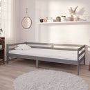 vidaXL szürke tömör fenyőfa dívány matraccal 90 x 200 cm