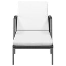 vidaXL fekete polyrattan kerti napozóágy párnával