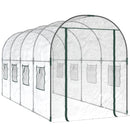 vidaXL átlátszó PVC és porszórt acél melegház 160 x 400 x 190 cm