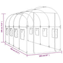 vidaXL átlátszó PVC és porszórt acél melegház 160 x 400 x 190 cm