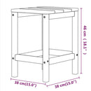 vidaXL vízkék HDPE kerti Adirondack asztal 38 x 38 x 46 cm