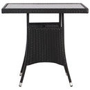 vidaXL fekete polyrattan kerti asztal 80 x 80 x 74 cm