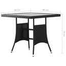 vidaXL fekete polyrattan kerti asztal 80 x 80 x 74 cm