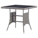 vidaXL szürke polyrattan kerti asztal 80 x 80 x 74 cm