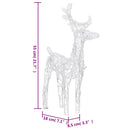 vidaXL 2 db akril karácsonyi rénszarvas többszínű 80 LED-del