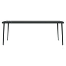 vidaXL fekete acél és üveg kerti étkezőasztal 200 x 100 x 74 cm