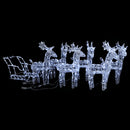 vidaXL akril rénszarvasos-szános karácsonyi dekoráció 320 LED-del