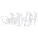 vidaXL akril rénszarvasos-szános karácsonyi dekoráció 320 LED-del