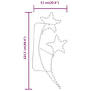 vidaXL 2 db meleg fehér csillag alakú fényfüzér 125,5 x 53 x 4,5 cm