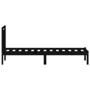 vidaXL fekete tömör fa ágykeret 75 x 190 cm (Small Single)
