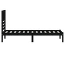 vidaXL fekete egyszemélyes tömör fenyőfa ágykeret 75 x 190 cm