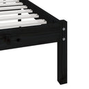 vidaXL fekete egyszemélyes tömör fenyőfa ágykeret 75 x 190 cm