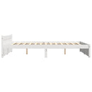 vidaXL Double fehér tömör fa ágykeret 135 x 190 cm
